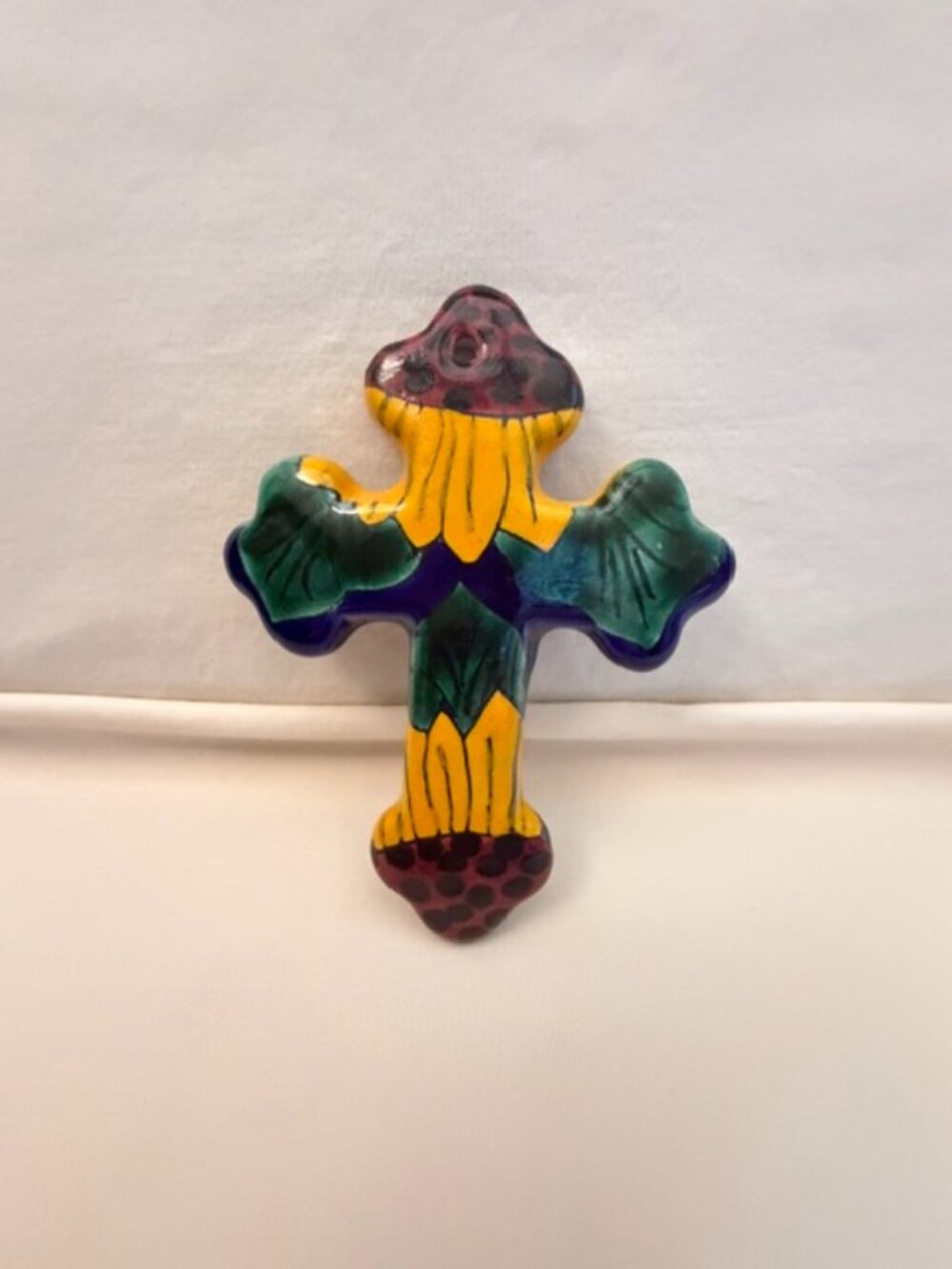 Vintage Mexican Pottery Cross